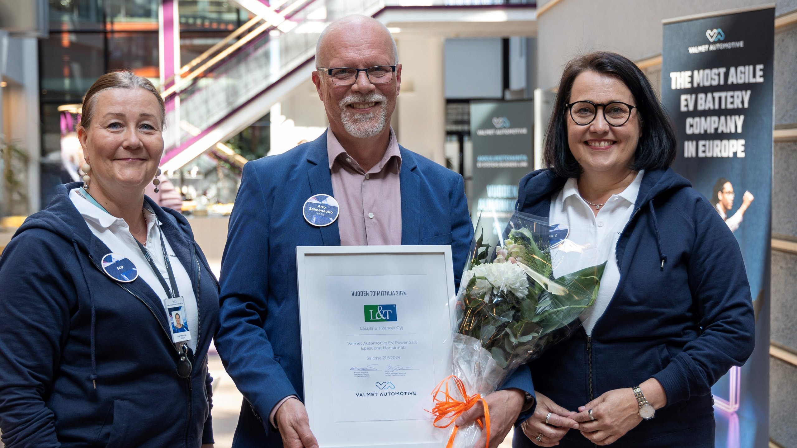 Valmet Automotive EV Power Oy palkitsi L&T Siivouspalvelut