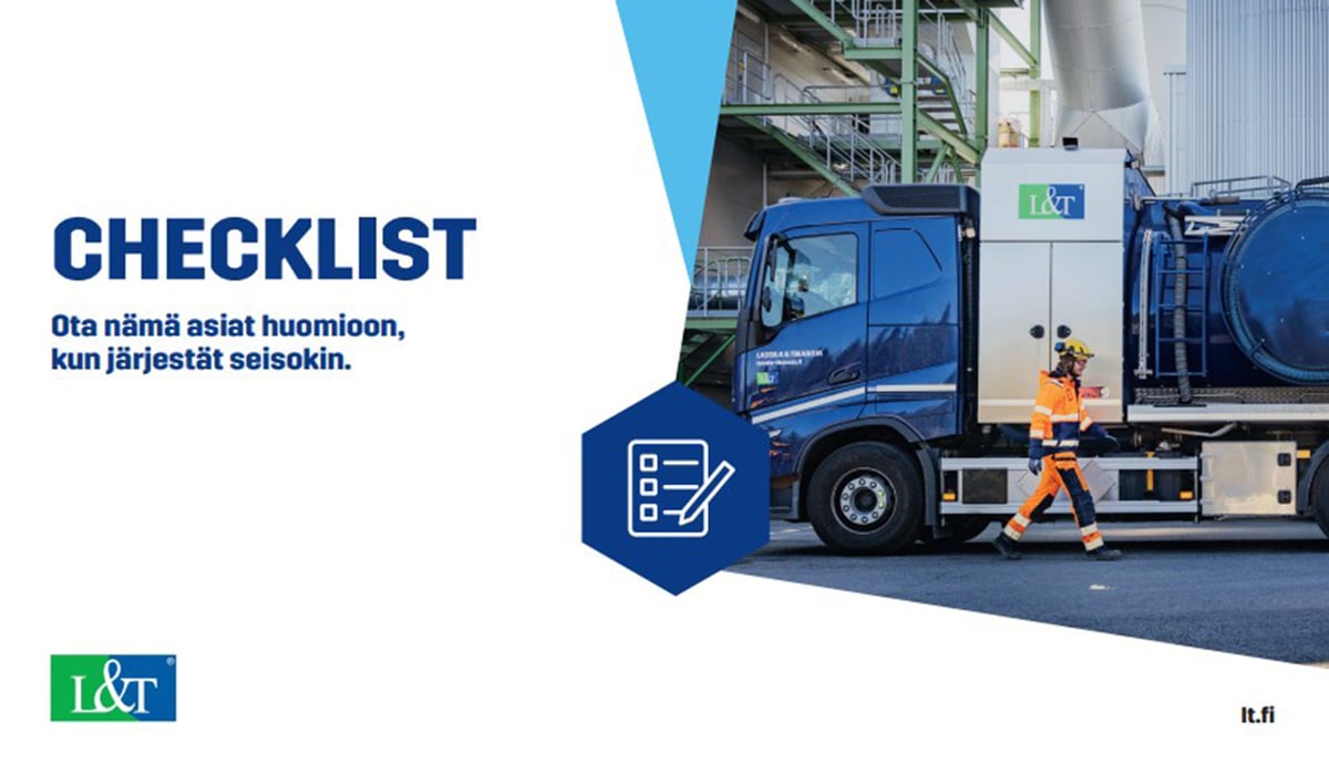 Checklist seisokin järjestämiseen